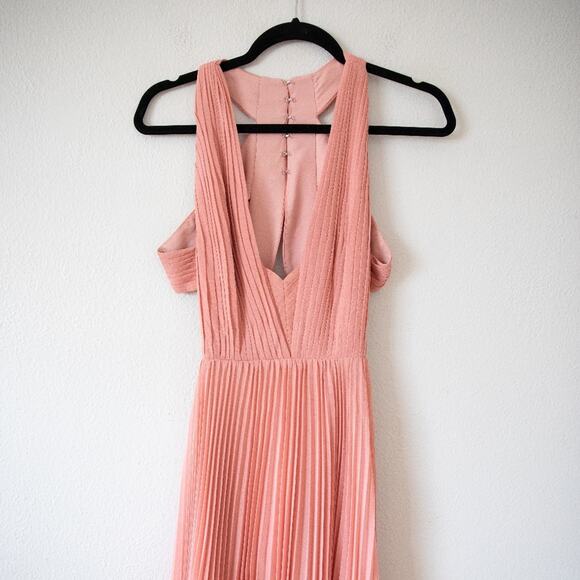 Fame and Partners Pleated Evening Cutout Gown - Picture 3 of 5